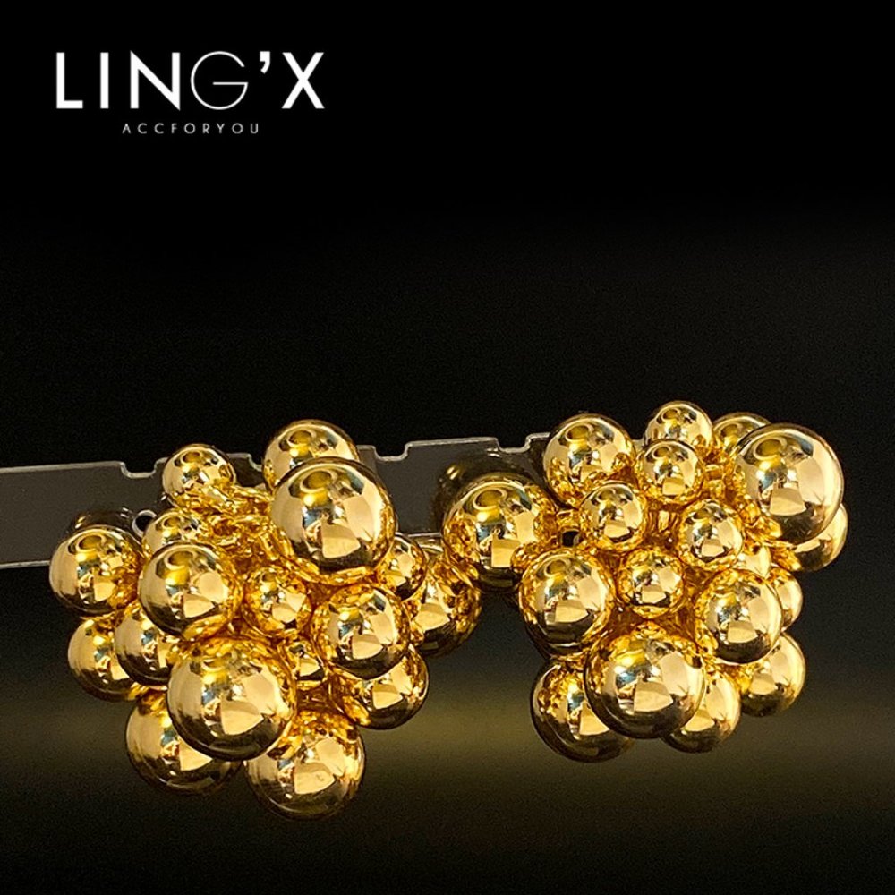 Premium Metal Ball Earrings Gold and Silver